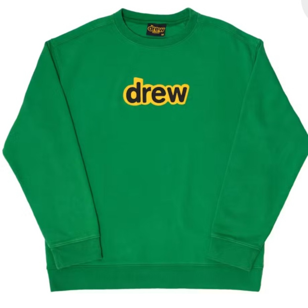 DREW Vibrant Green Crewneck with Yellow Logo
